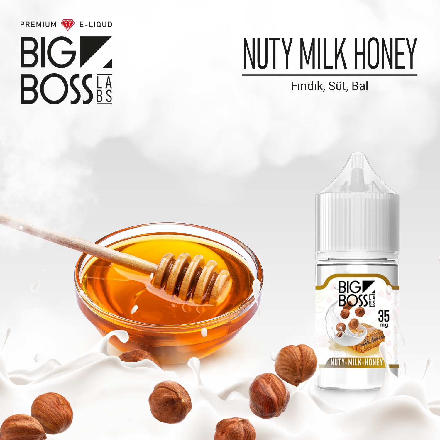 Big Boss Nuty Milk Honey 30 ML Salt Likit  en uygun fiyatlar ile ebuhar da!  Big Boss Nuty Milk Honey 30 ML Salt Likit özellikleri, fiyatı, incelemesi, yorumları ve taksit seçenekleri için hemen tıklayın!