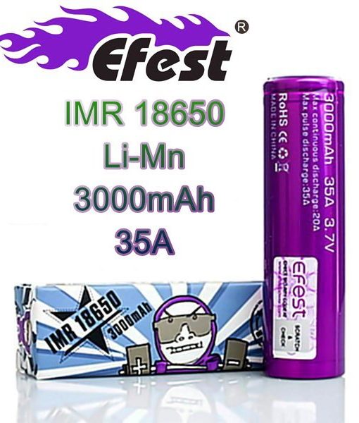 EFEST IMR 18650 3000MAH PİL  en uygun fiyatlar ile ebuhar da!  EFEST IMR 18650 3000MAH PİL özellikleri, fiyatı, incelemesi, yorumları ve taksit seçenekleri için hemen tıklayın!