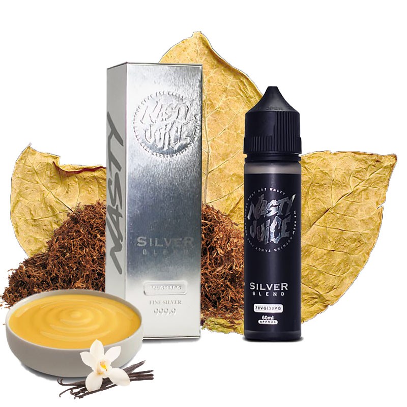 Nasty Juice Silver Blend Tobacco 60ML Premium Likit  en uygun fiyatlar ile ebuhar da!  Nasty Juice Silver Blend Tobacco 60ML Premium Likit özellikleri, fiyatı, incelemesi, yorumları ve taksit seçenekleri için hemen tıklayın!