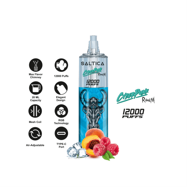 Saltica Cyberpunk 12000 Raspberry Peach Ice  en uygun fiyatlar ile ebuhar da!  Saltica Cyberpunk 12000 Raspberry Peach Ice özellikleri, fiyatı, incelemesi, yorumları ve taksit seçenekleri için hemen tıklayın!