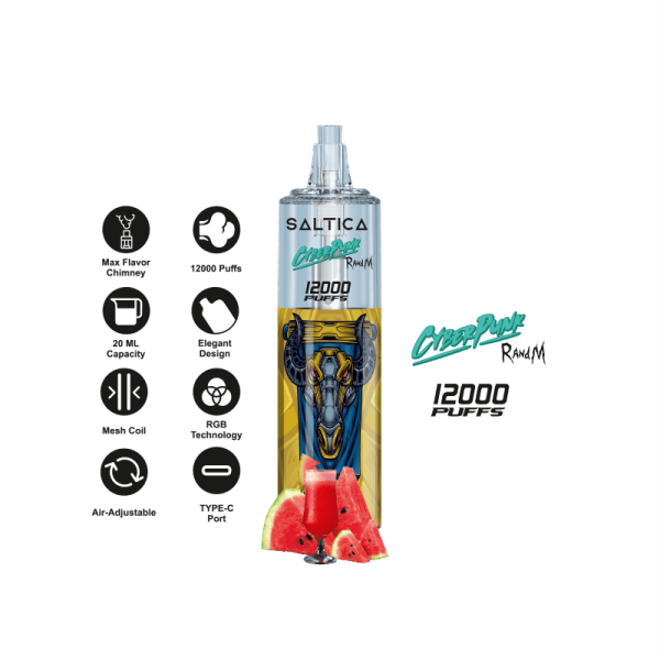 Saltica Cyberpunk 12000 Watermelon Lemonade  en uygun fiyatlar ile ebuhar da!  Saltica Cyberpunk 12000 Watermelon Lemonade özellikleri, fiyatı, incelemesi, yorumları ve taksit seçenekleri için hemen tıklayın!