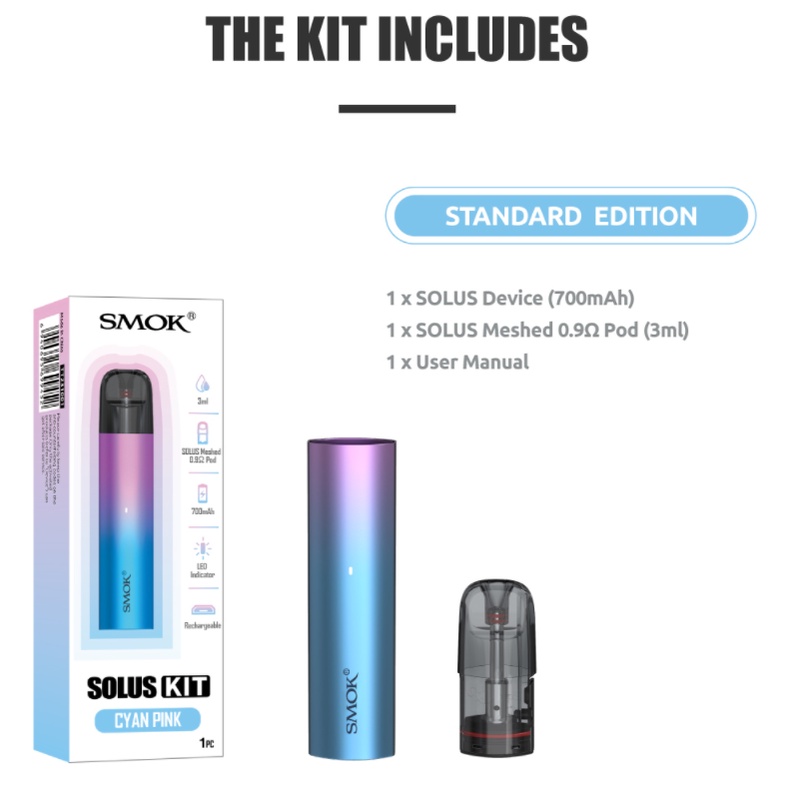 Smok Solus Pod 700mah  en uygun fiyatlar ile ebuhar da!  Smok Solus Pod 700mah özellikleri, fiyatı, incelemesi, yorumları ve taksit seçenekleri için hemen tıklayın!