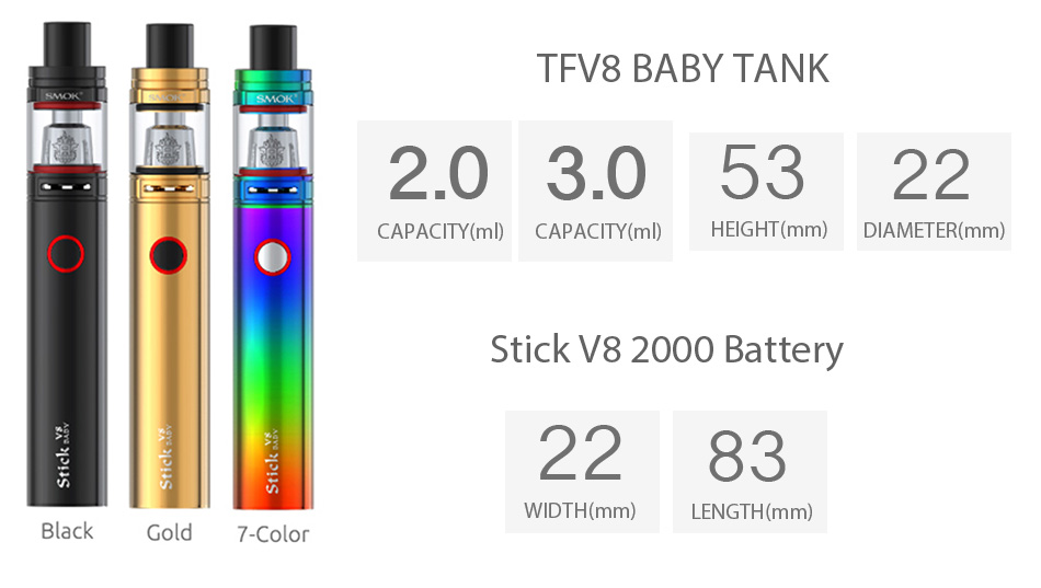 SMOK Stick V8 2000 Mah TFV8 Baby Beast Kit  en uygun fiyatlar ile ebuhar da!  SMOK Stick V8 2000 Mah TFV8 Baby Beast Kit özellikleri, fiyatı, incelemesi, yorumları ve taksit seçenekleri için hemen tıklayın!