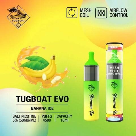 Tugboat Evo 4500 Banana ice  en uygun fiyatlar ile ebuhar da!  Tugboat Evo 4500 Banana ice özellikleri, fiyatı, incelemesi, yorumları ve taksit seçenekleri için hemen tıklayın!