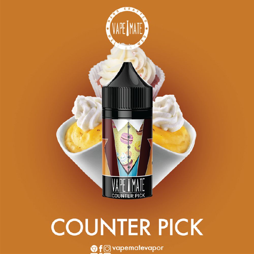 Vape Mate Counter Pick 30 ML Salt Likit  en uygun fiyatlar ile ebuhar da!  Vape Mate Counter Pick 30 ML Salt Likit özellikleri, fiyatı, incelemesi, yorumları ve taksit seçenekleri için hemen tıklayın!