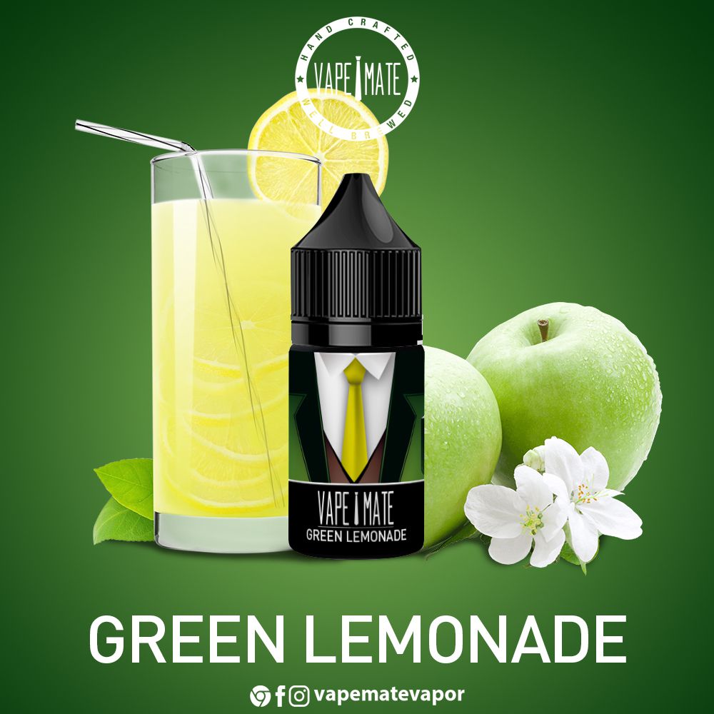 Vape Mate Green Lemonade 30 ML Salt Likit  en uygun fiyatlar ile ebuhar da!  Vape Mate Green Lemonade 30 ML Salt Likit özellikleri, fiyatı, incelemesi, yorumları ve taksit seçenekleri için hemen tıklayın!