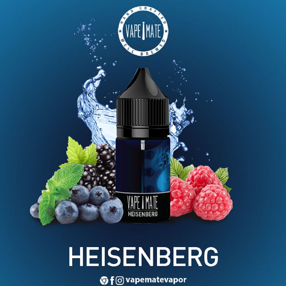 Vape Mate Heisenberg 30 ML Salt Likit  en uygun fiyatlar ile ebuhar da!  Vape Mate Heisenberg 30 ML Salt Likit özellikleri, fiyatı, incelemesi, yorumları ve taksit seçenekleri için hemen tıklayın!