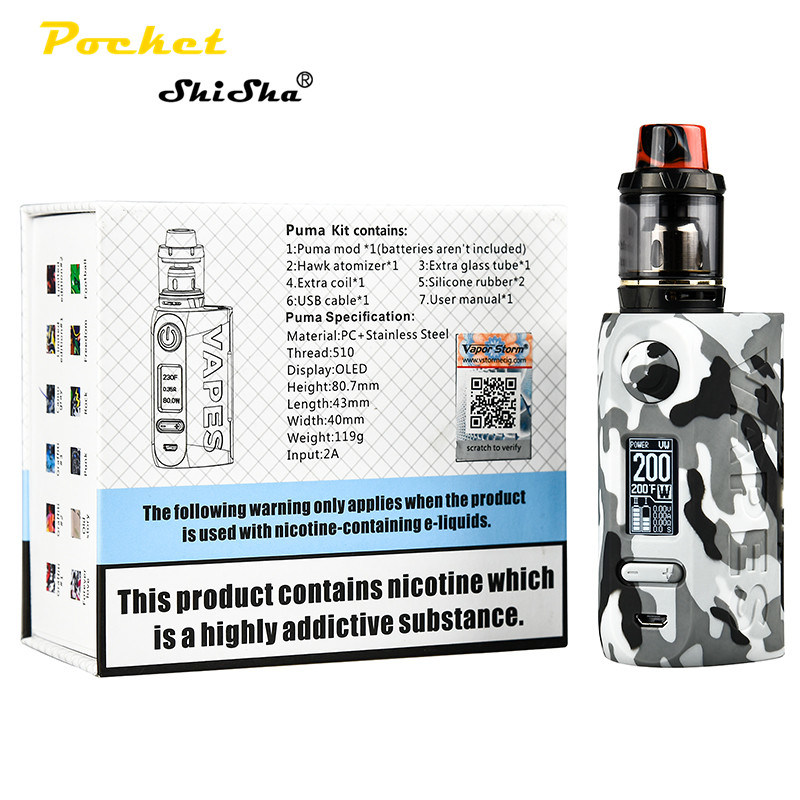 Vapor Storm Puma 200W TC  Hawk Kit  en uygun fiyatlar ile ebuhar da!  Vapor Storm Puma 200W TC  Hawk Kit özellikleri, fiyatı, incelemesi, yorumları ve taksit seçenekleri için hemen tıklayın!